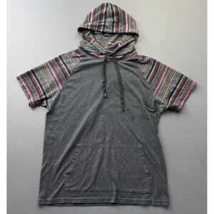 Beautiful Giant Baja Hoodie Boys Large Short Sleeve Boho Festival Pullover